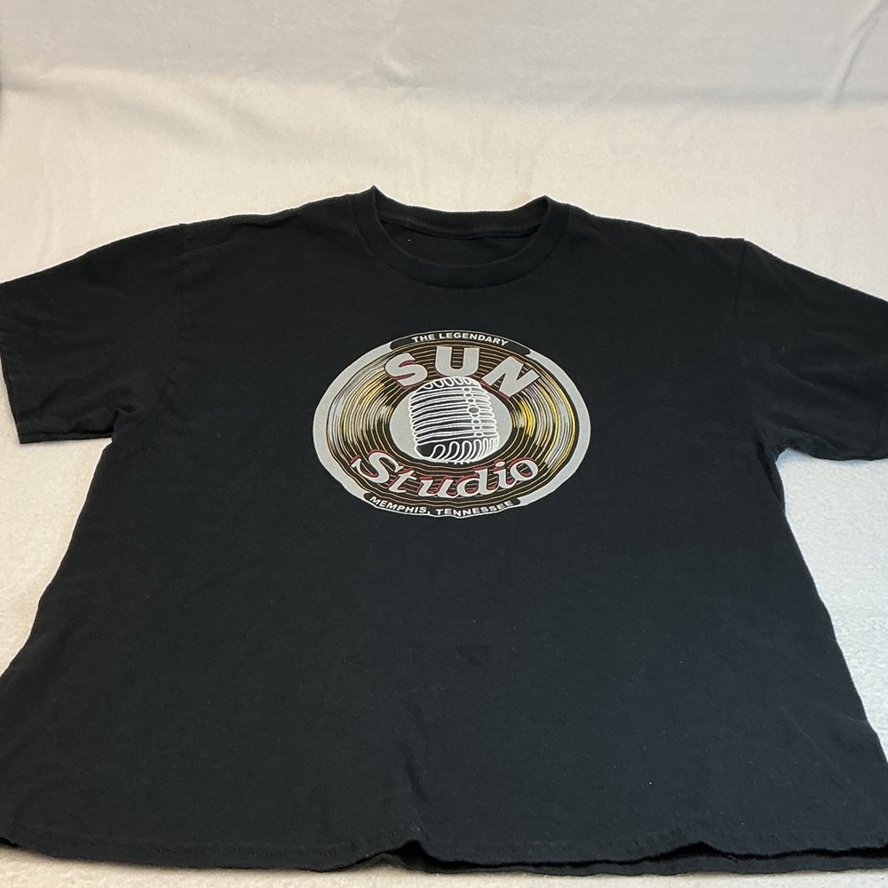 Sun Studio Graphic Tee in Black The Elvis Studio sz L. 0853